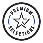 An icon of a star with the words "Premium Selections"